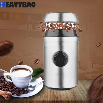 Heavybao 家庭用多機能電動コーヒーグラインダー ステンレス鋼の刃のスパイスとナッツグラインダー付き